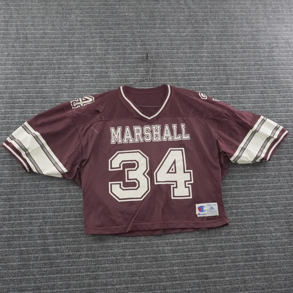 Vintage 90s Champion Marshall Football Jersey Mens XL Maroon Mesh #34 USA